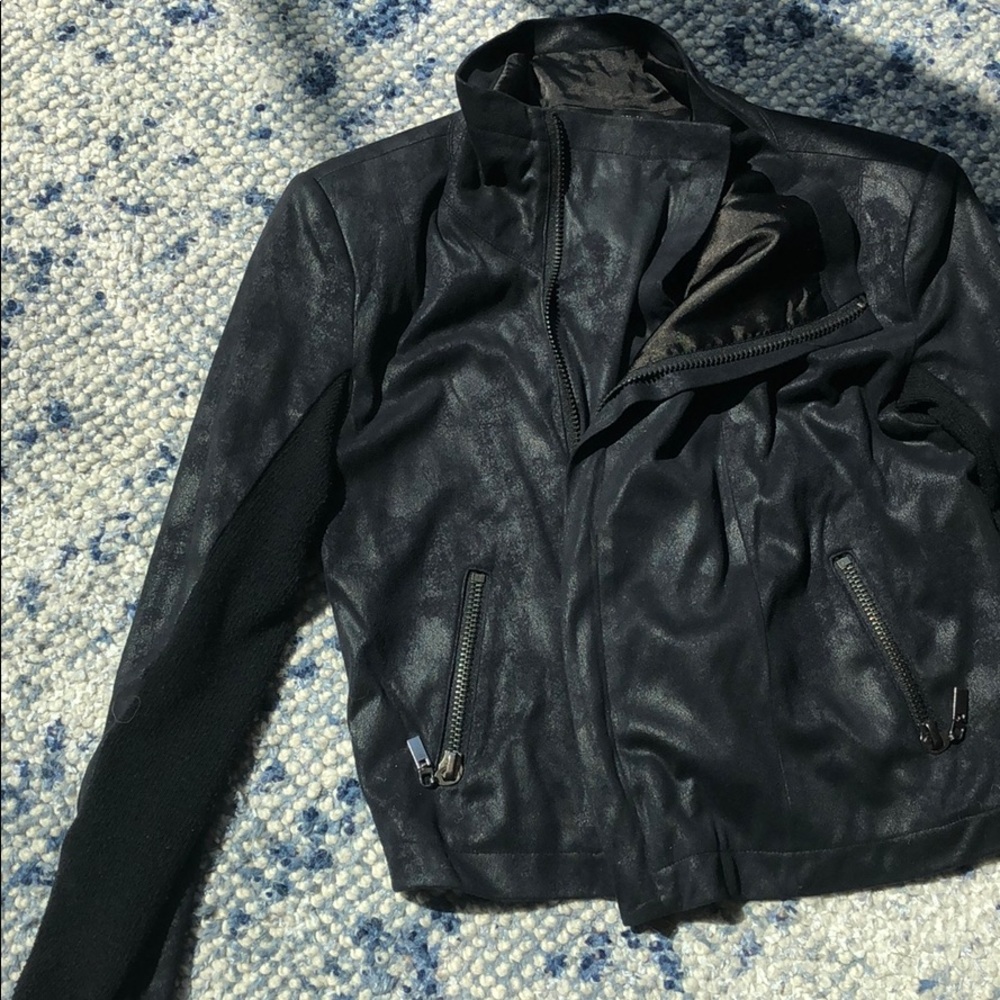 Faux suede black jacket Olive Olivia